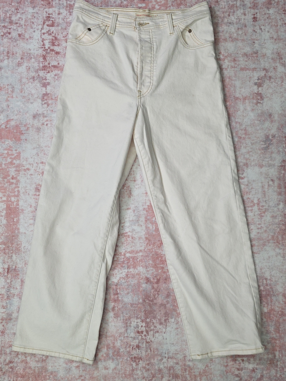 Levis Ribcage Straight Ankle, Cropped Jeans Super High Rise, Button Fly W31 L27